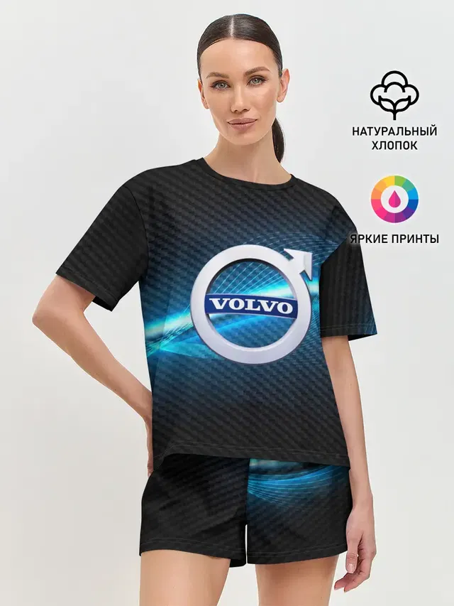 Женская пижама с шортами с принтом «Volvo — VOLVO machine motor XXI»