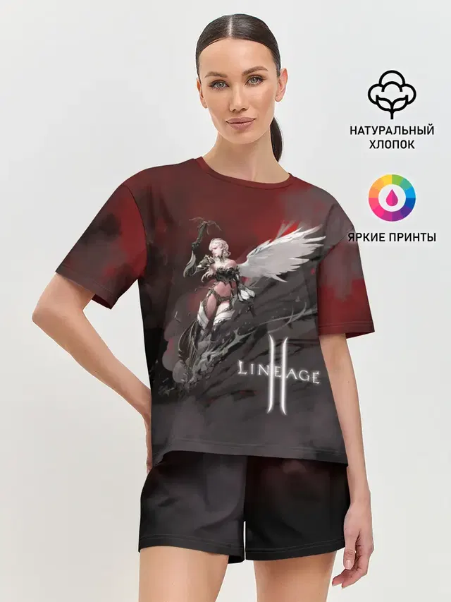 Женская пижама с шортами с принтом «LineAge II — Angel»