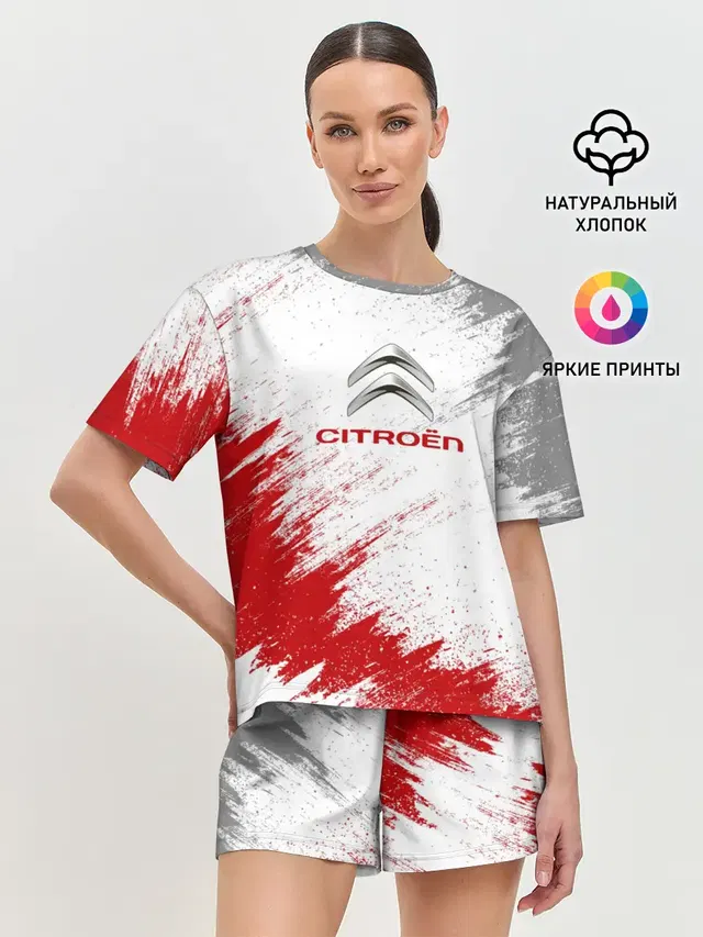 Женская пижама с шортами с принтом «Citroen»
