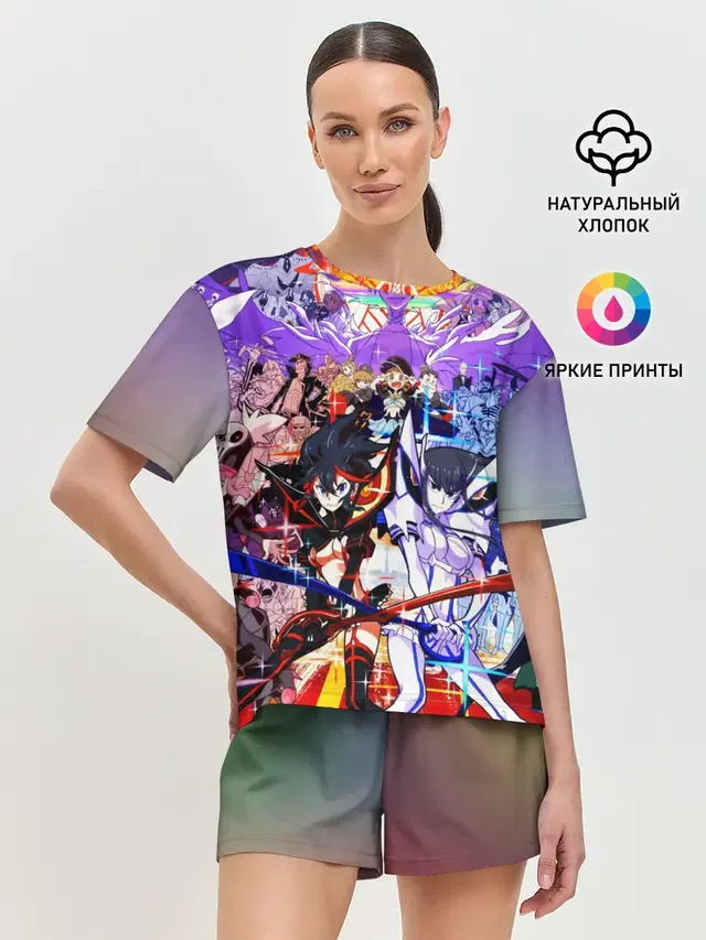 Женская пижама с шортами с принтом «Ryuko Matoi — Kill La Kill полный набор»