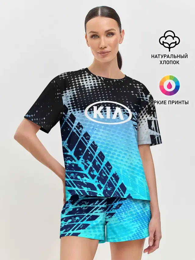 Женская пижама с шортами с принтом «KIA — KIA sport auto motors»