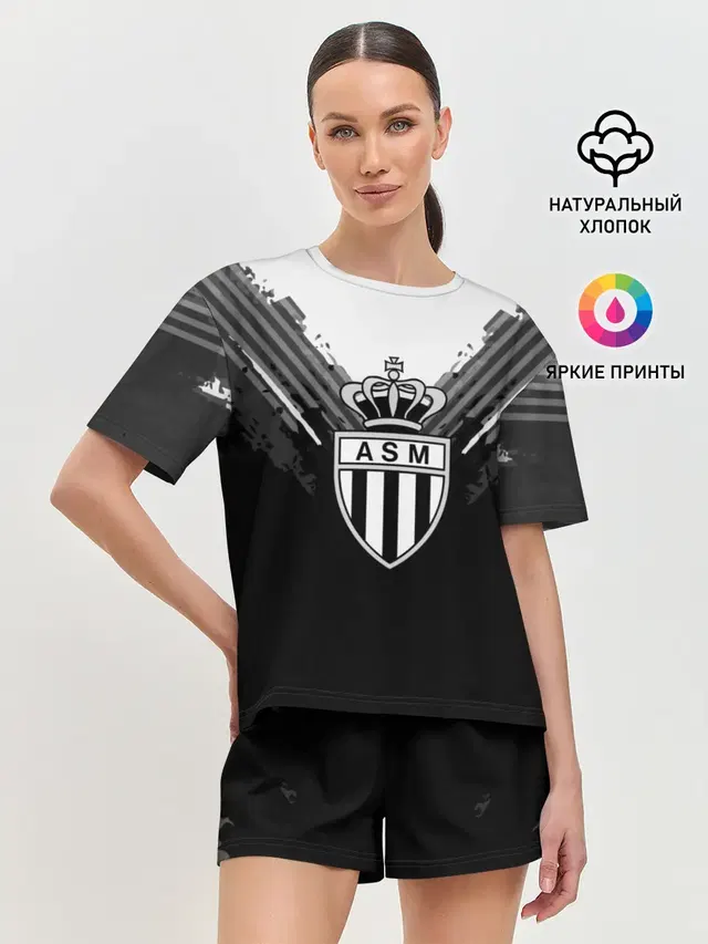 Женская пижама с шортами с принтом «Монако — Monaco abstract original»