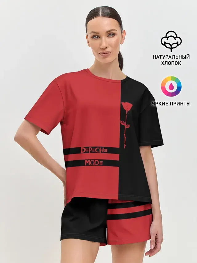 Женская пижама с шортами с принтом «Depeche Mode»