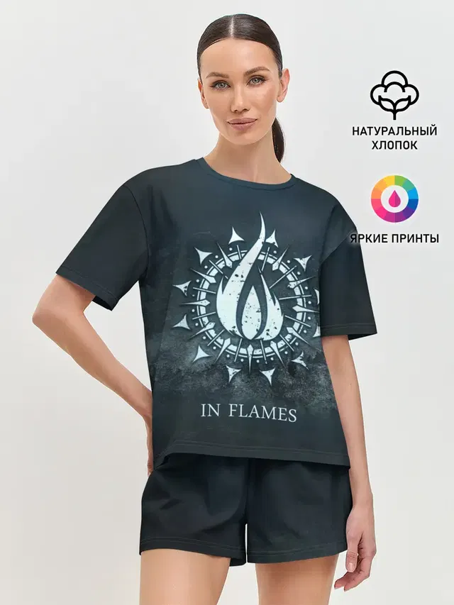 Женская пижама с шортами с принтом «In Flames»