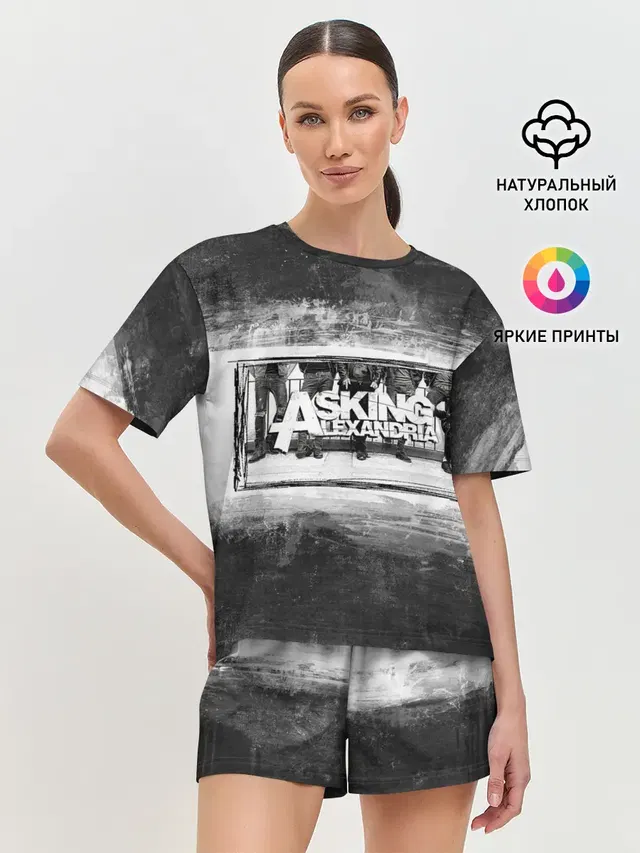 Женская пижама с шортами с принтом «Asking Alexandria»