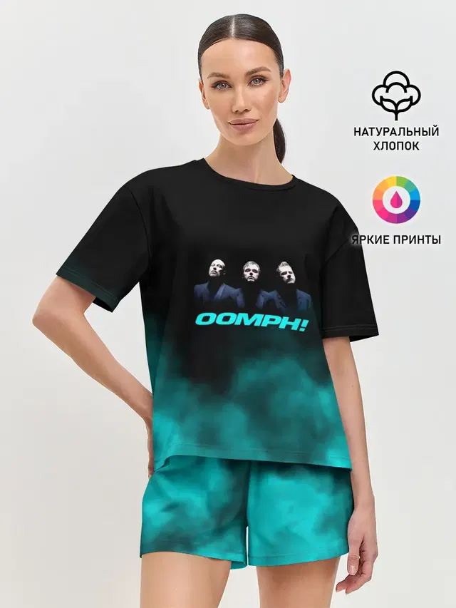 Женская пижама с шортами с принтом «OOMPH»