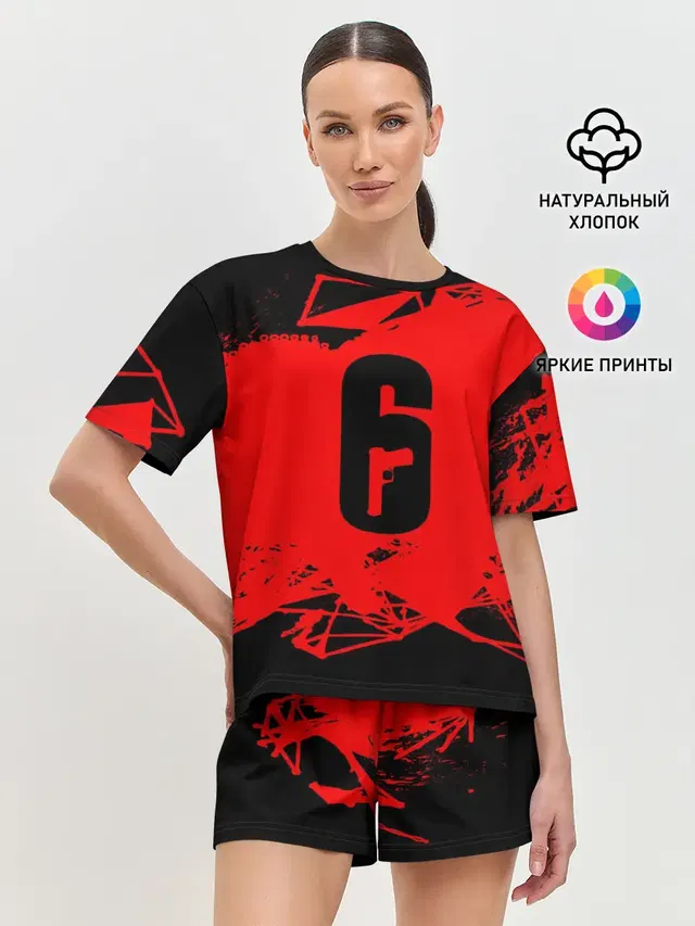 Женская пижама с шортами с принтом «Rainbow Six — RAINBOW SIX SIEGE OUTBREAK»