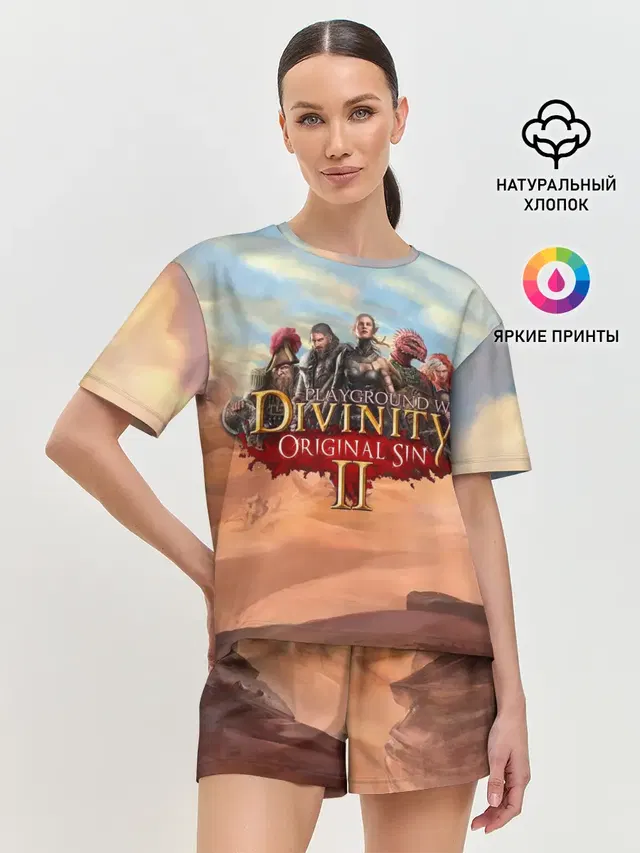 Женская пижама с шортами с принтом «Divinity»