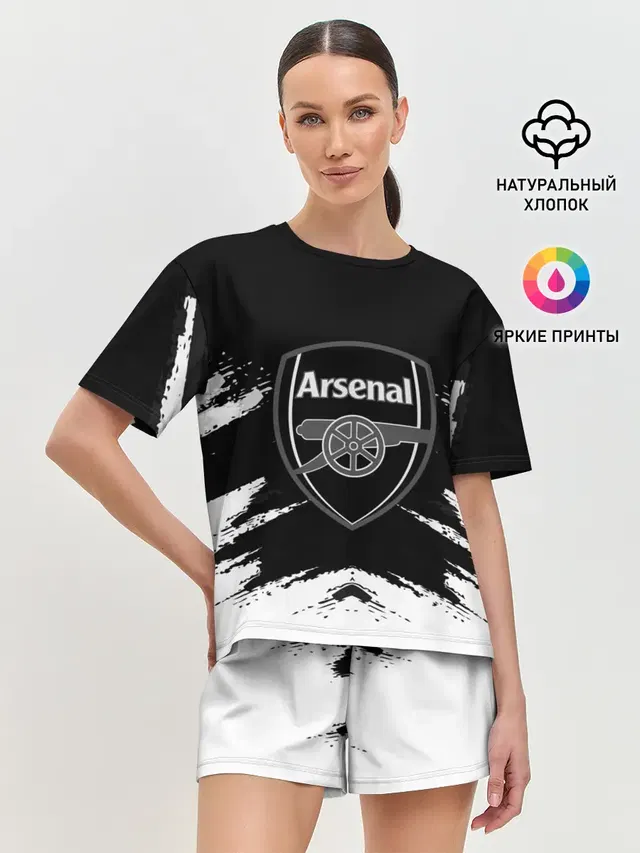 Женская пижама с шортами с принтом «Football»
