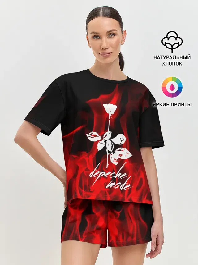 Женская пижама с шортами с принтом «Depeche Mode»