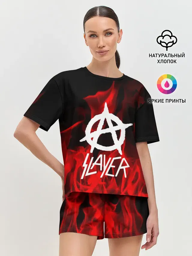 Женская пижама с шортами с принтом «Slayer»