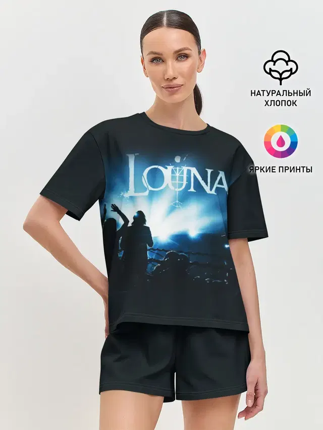 Женская пижама с шортами с принтом «Louna»