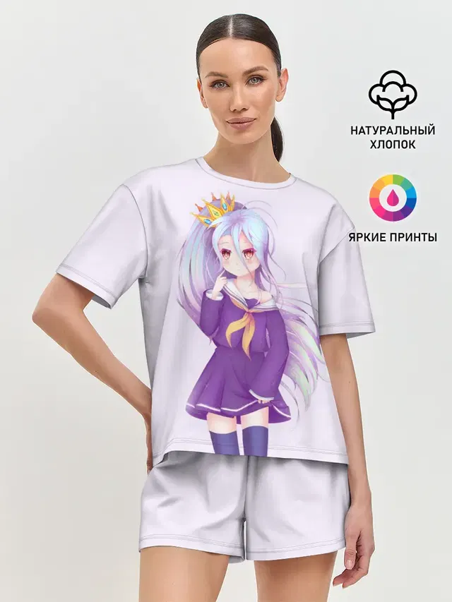 Женская пижама с шортами с принтом «No Game No Life — Сиро»