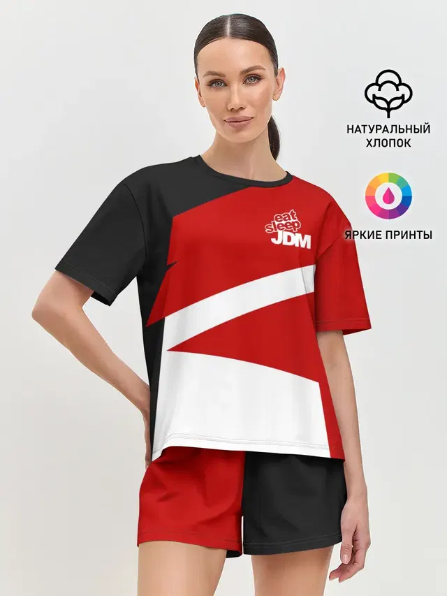 Женская пижама с шортами с принтом «JDM Style — JDM SPORT»