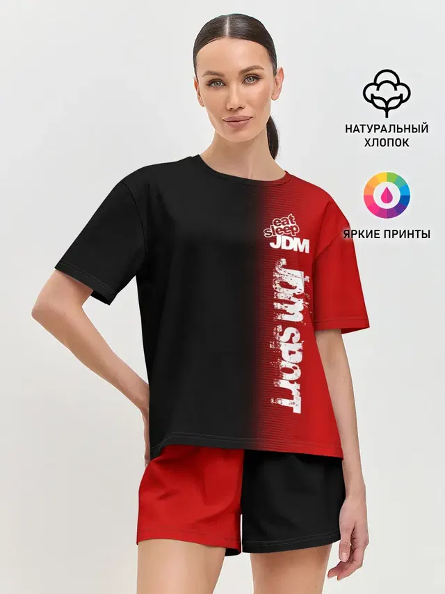Женская пижама с шортами с принтом «JDM Style — JDM SPORT»