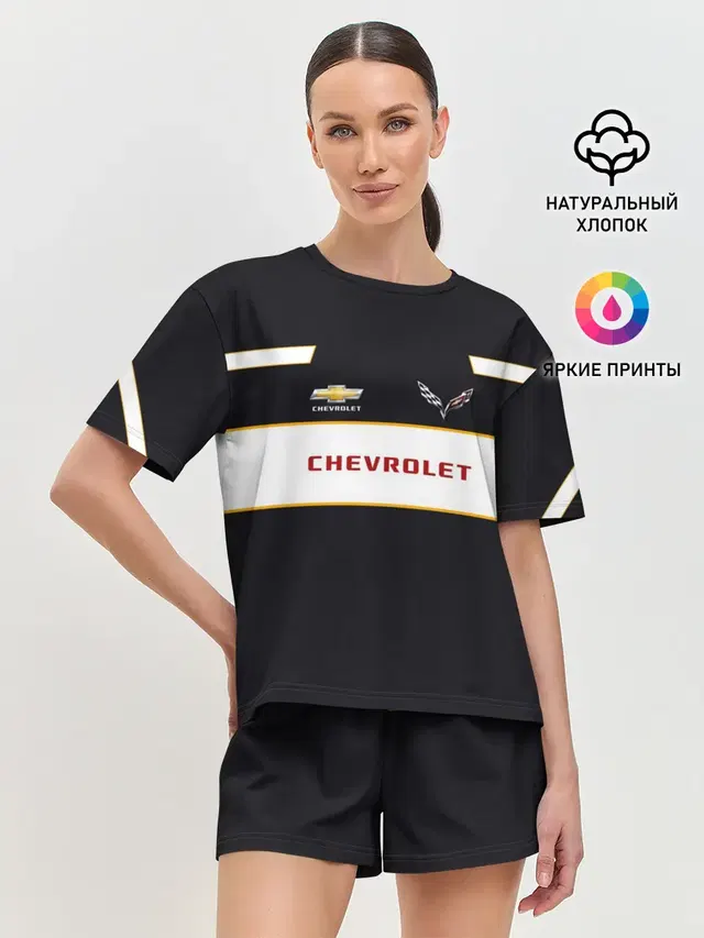 Женская пижама с шортами с принтом «Chevrolet»