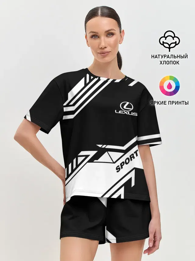 Женская пижама с шортами с принтом «Lexus — LEXUS SPORT»