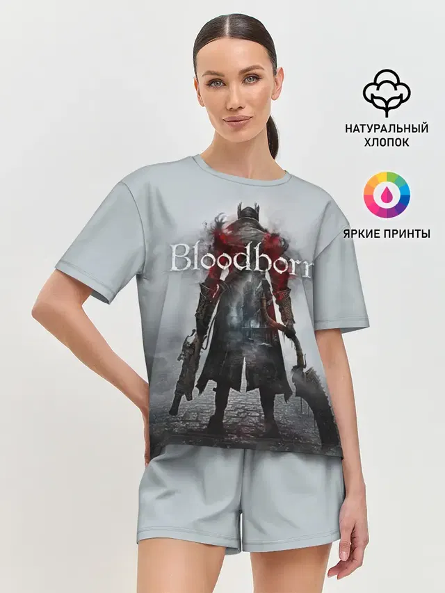 Женская пижама с шортами с принтом «Bloodborne»