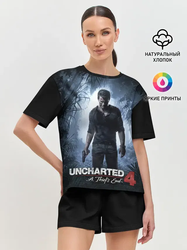 Женская пижама с шортами с принтом «Uncharted — Путь вора»