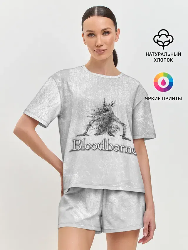 Женская пижама с шортами с принтом «Bloodborne»