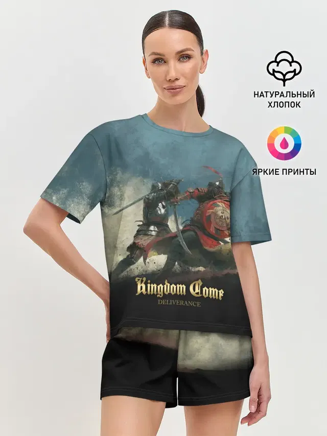 Женская пижама с шортами с принтом «Kingdom Come: Deliverance — Kingdom fight»