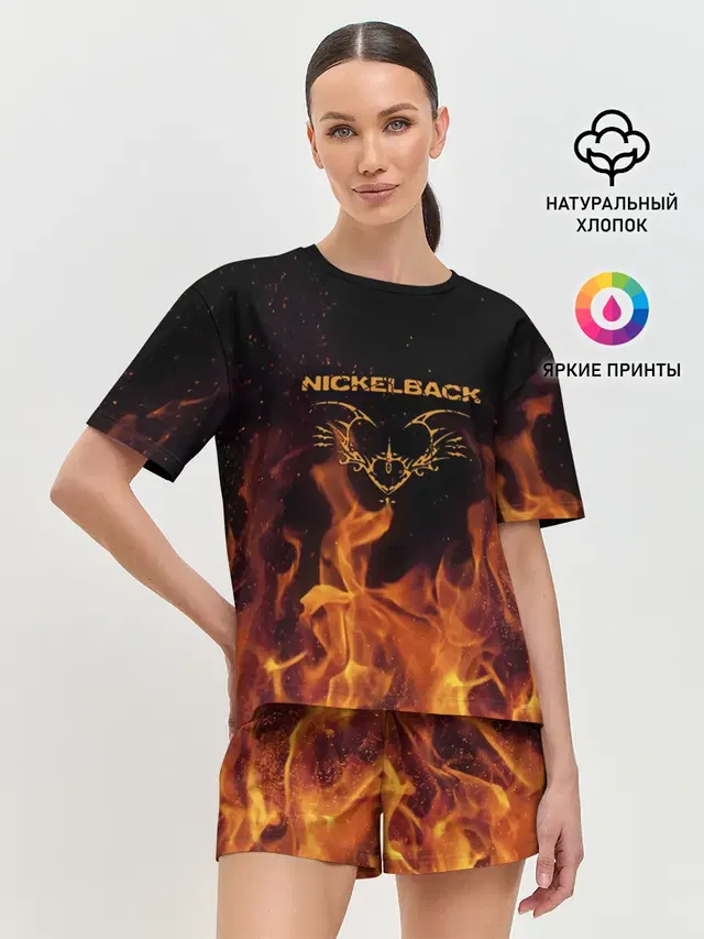 Женская пижама с шортами с принтом «Nickelback»