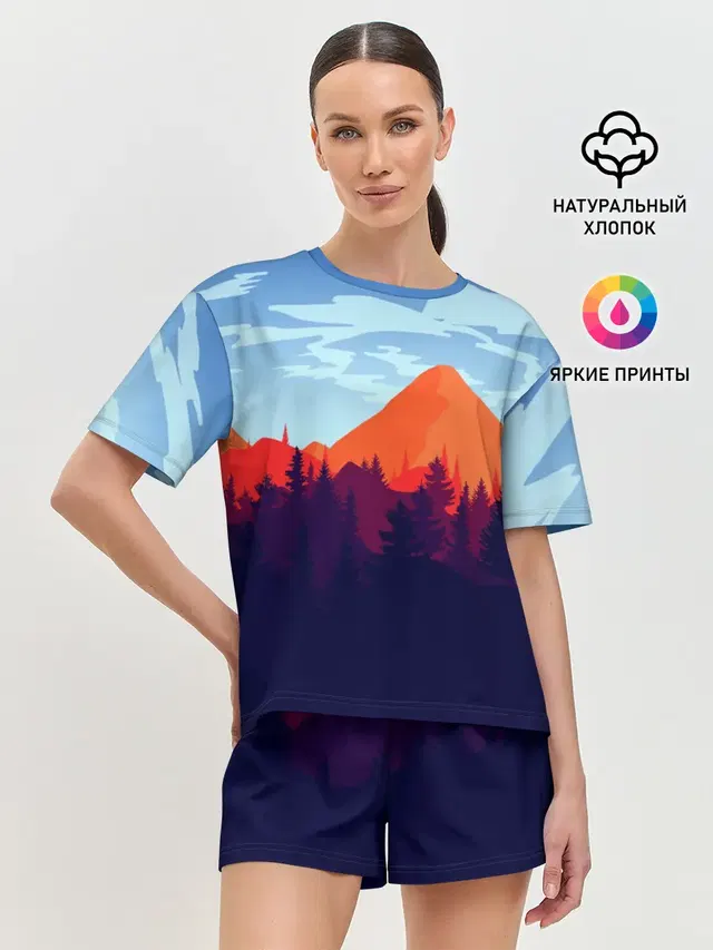 Женская пижама с шортами с принтом «Игры — Firewatch collection»