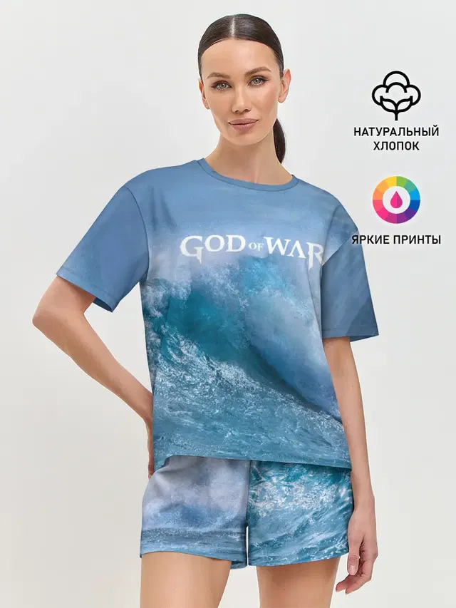 Женская пижама с шортами с принтом «Ocean»