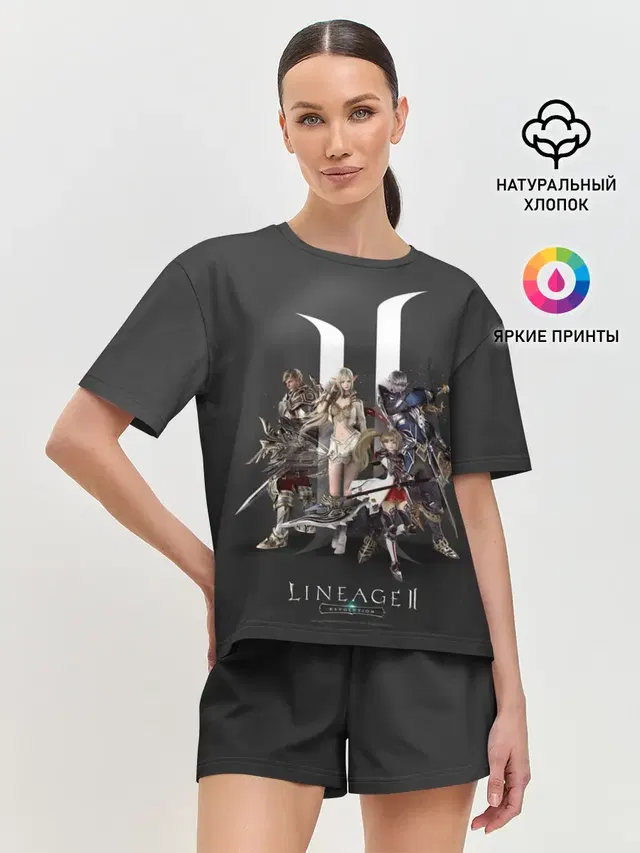 Женская пижама с шортами с принтом «LineAge II — LineAge 2 Revolution»
