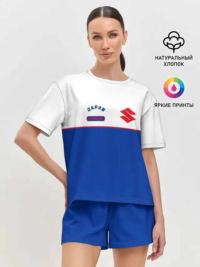 Женская пижама с шортами с принтом «Suzuki»