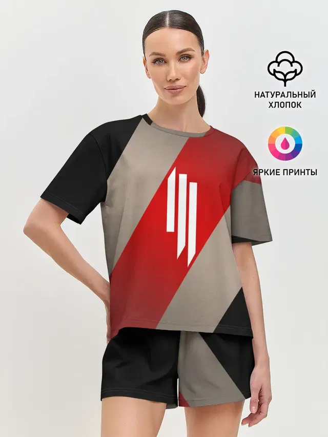 Женская пижама с шортами с принтом «Skrillex»