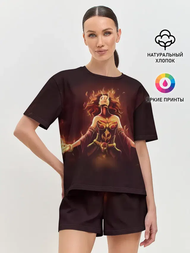 Женская пижама с шортами с принтом «Dota2 — Dota 2 Lina»