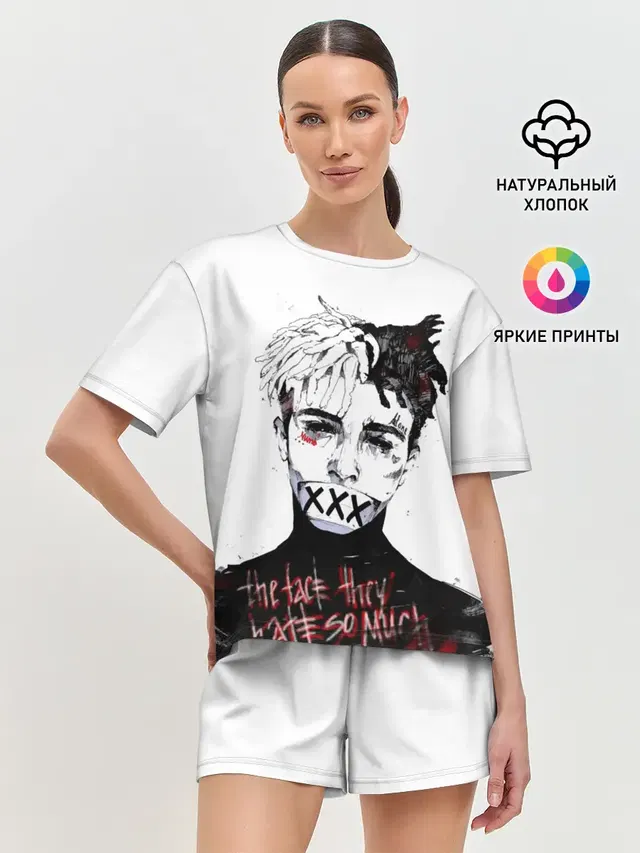 Женская пижама с шортами с принтом «XXXtentacion»