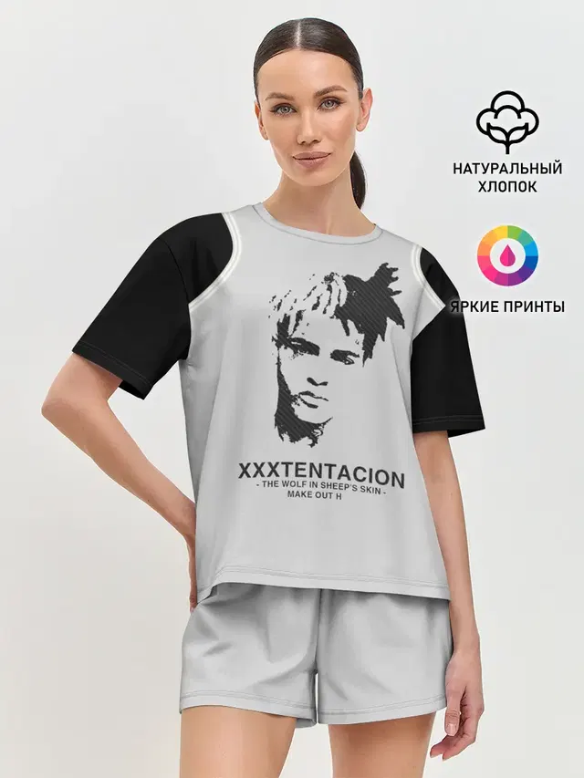 Женская пижама с шортами с принтом «XXXtentacion»