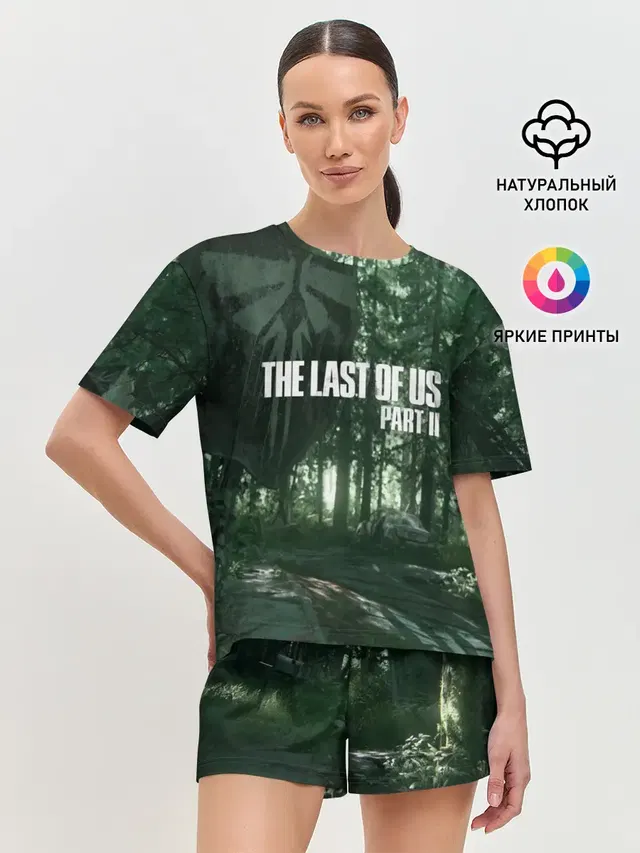 Женская пижама с шортами с принтом «forest — The Last Of Us Part II Лес»