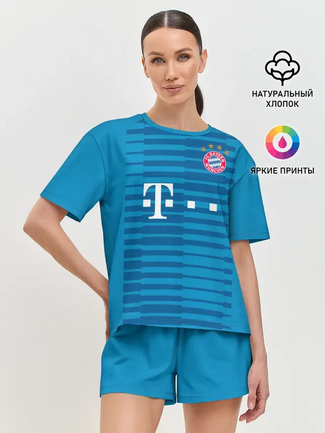 Женская пижама с шортами с принтом «Bayern Munchen — Neuer home 18-19»