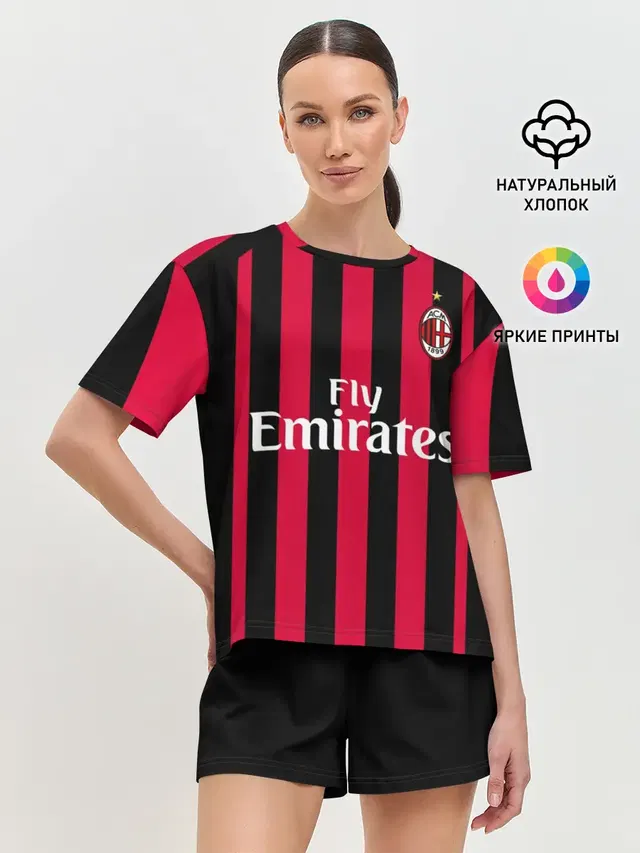 Женская пижама с шортами с принтом «Милан — Milan home 18-19»