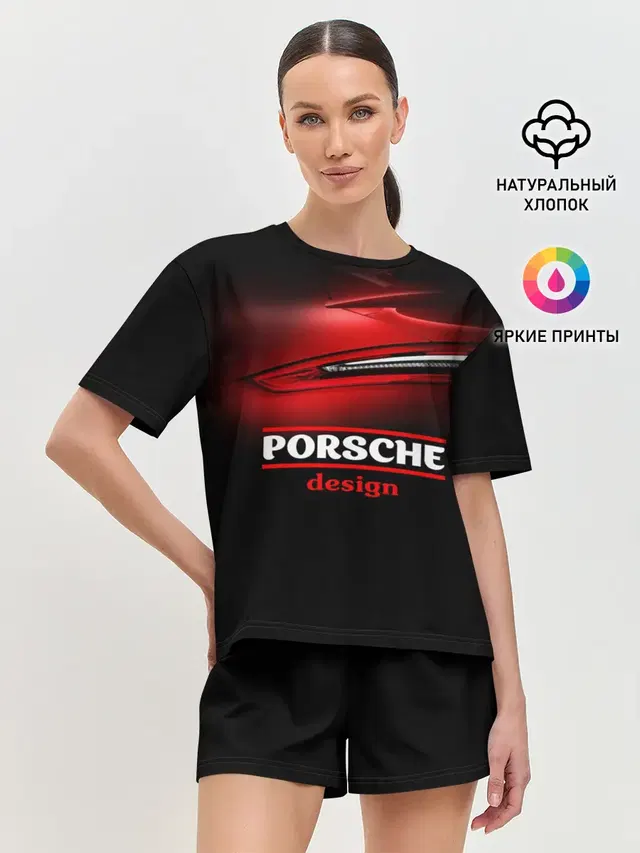 Женская пижама с шортами с принтом «Porsche design»