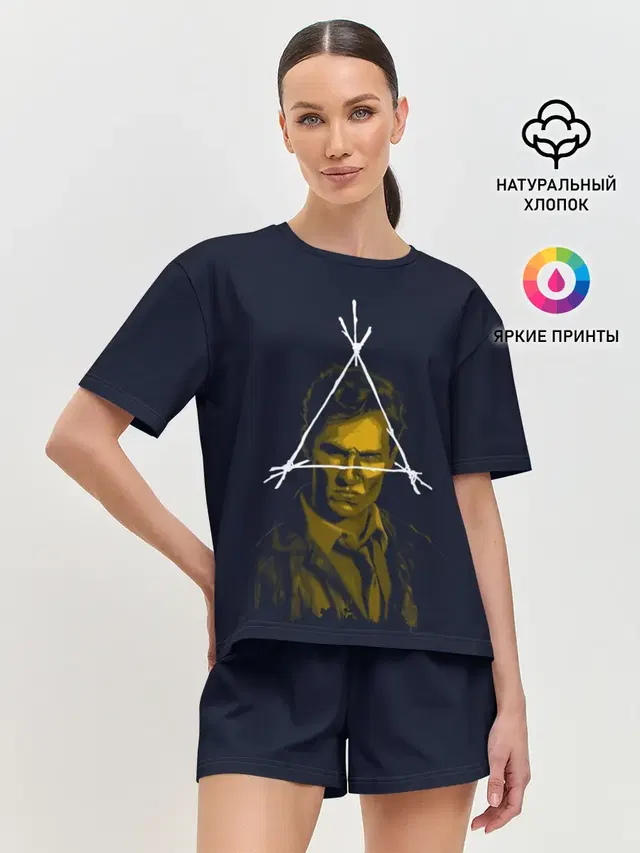 Женская пижама с шортами с принтом «True Detective»