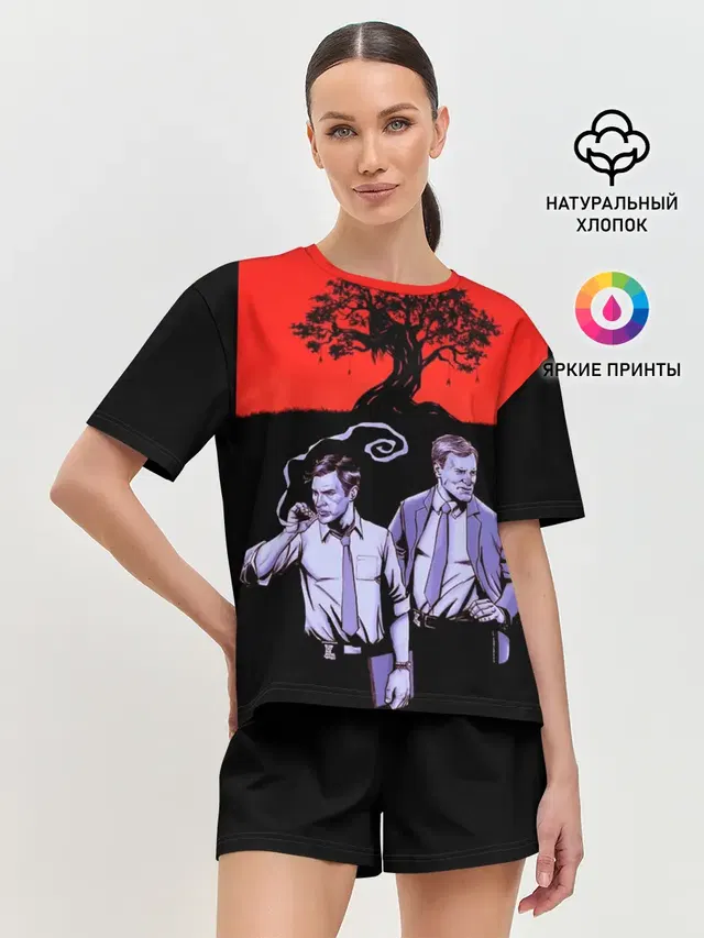 Женская пижама с шортами с принтом «True Detective»