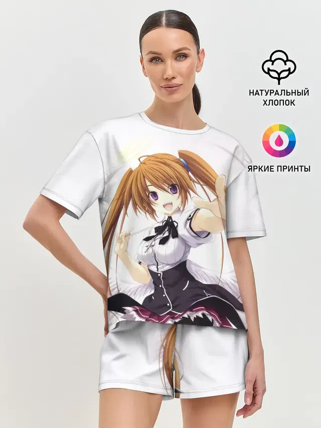 Женская пижама с шортами с принтом «Демоны старшей школы — Ирина Шидо — High School DxD»