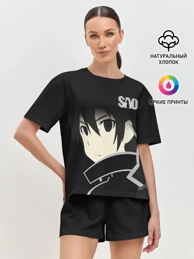 Женская пижама с шортами с принтом «Sword Art Online — SAO.»
