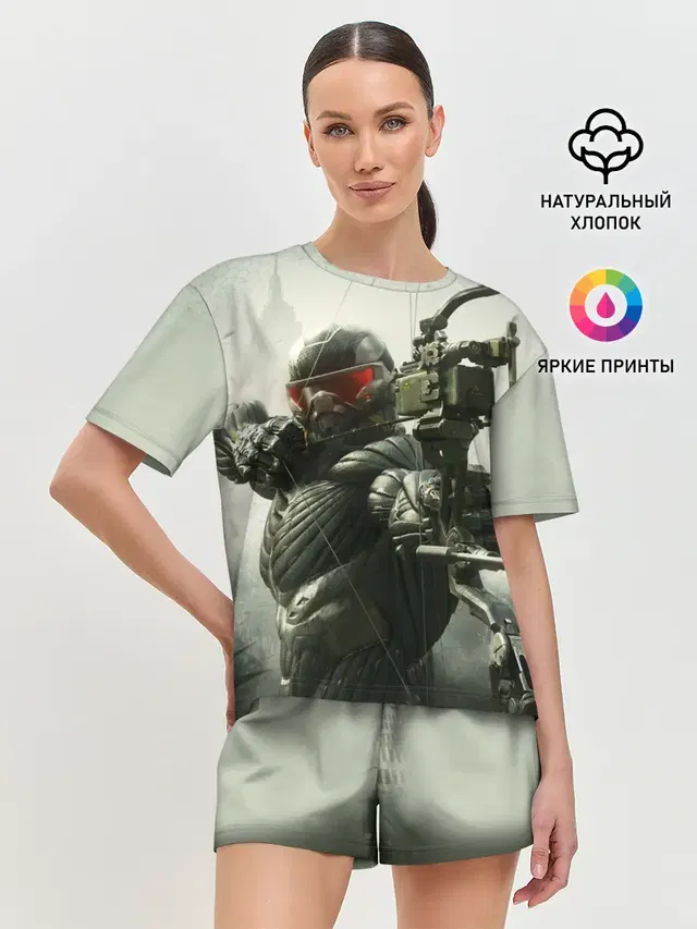 Женская пижама с шортами с принтом «Игры — Crysis»