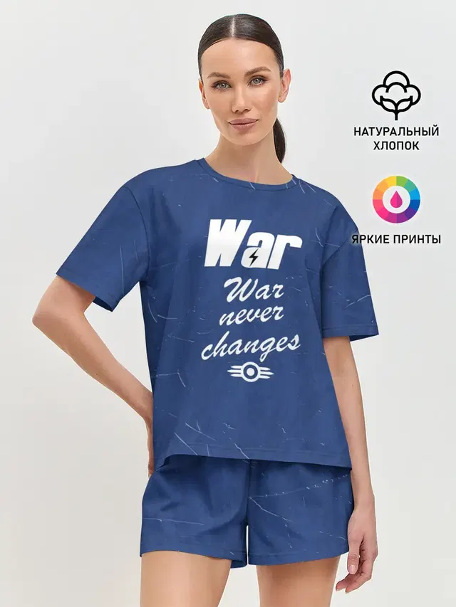 Женская пижама с шортами с принтом «WAR Never Changes»