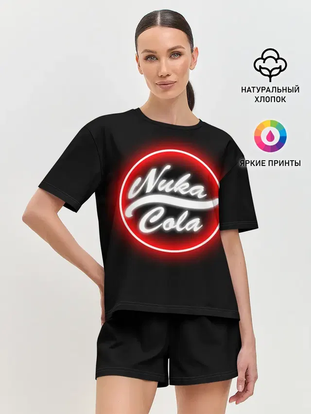 Женская пижама с шортами с принтом «Nuka-Cola»