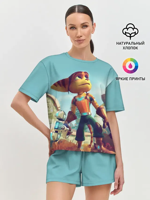 Женская пижама с шортами с принтом «Ratchet & Clank — Ratchet and Clank»