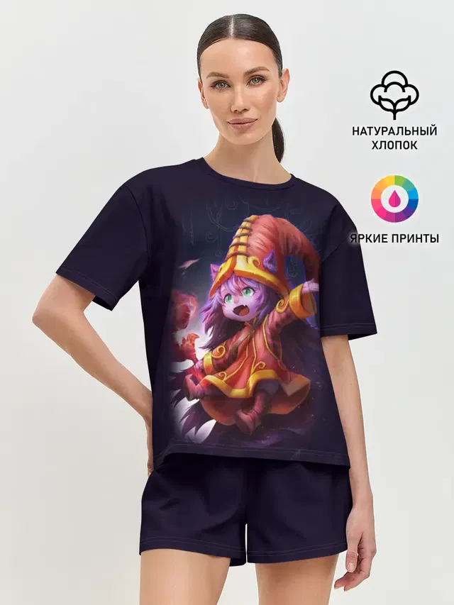 Женская пижама с шортами с принтом «Lulu»
