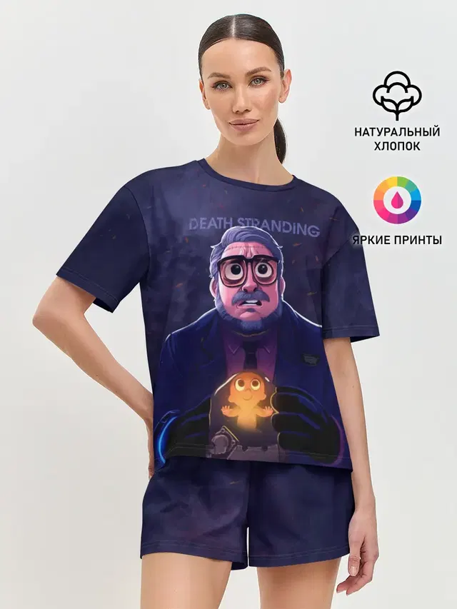 Женская пижама с шортами с принтом «Guillermo del Toro»