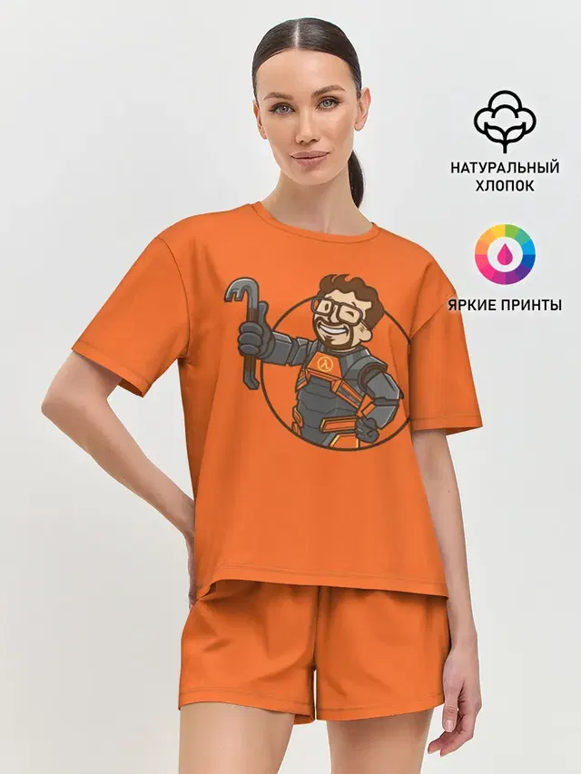 Женская пижама с шортами с принтом «Half-Life — Freeman»