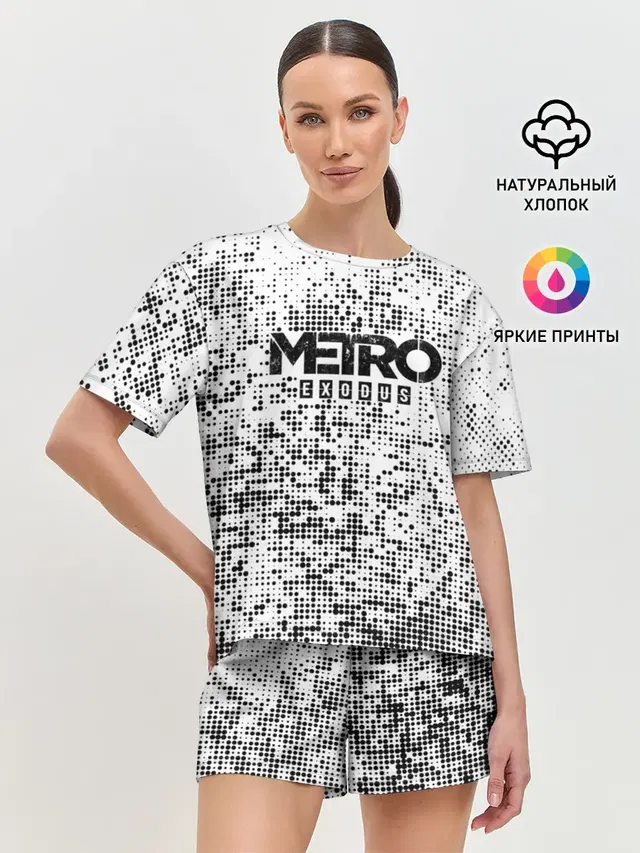 Женская пижама с шортами с принтом «Metro Exodus»